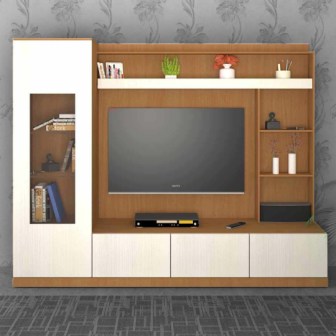 Entertainment Unit In Urban Teak Frosty White Finish